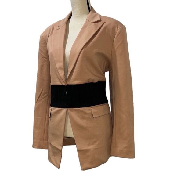 NY&Co Contrast Corset Waist Blazer - Picture 3 of 11